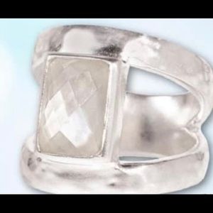 Grace & Heart Sterling Silver/ Mother of Pearl Ring Size 10 New